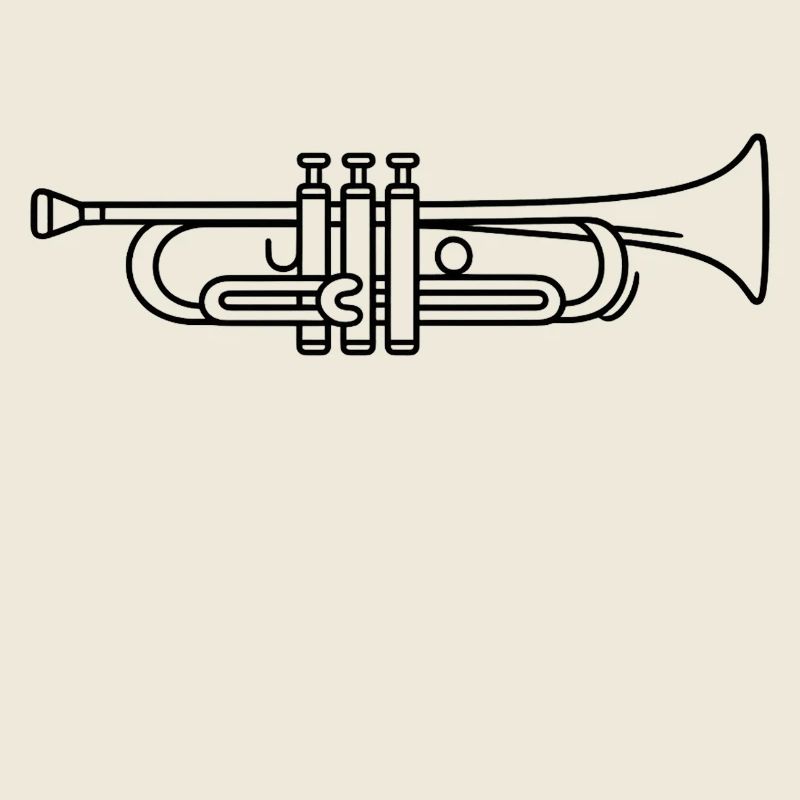 Minimalistische Trompete Line Art