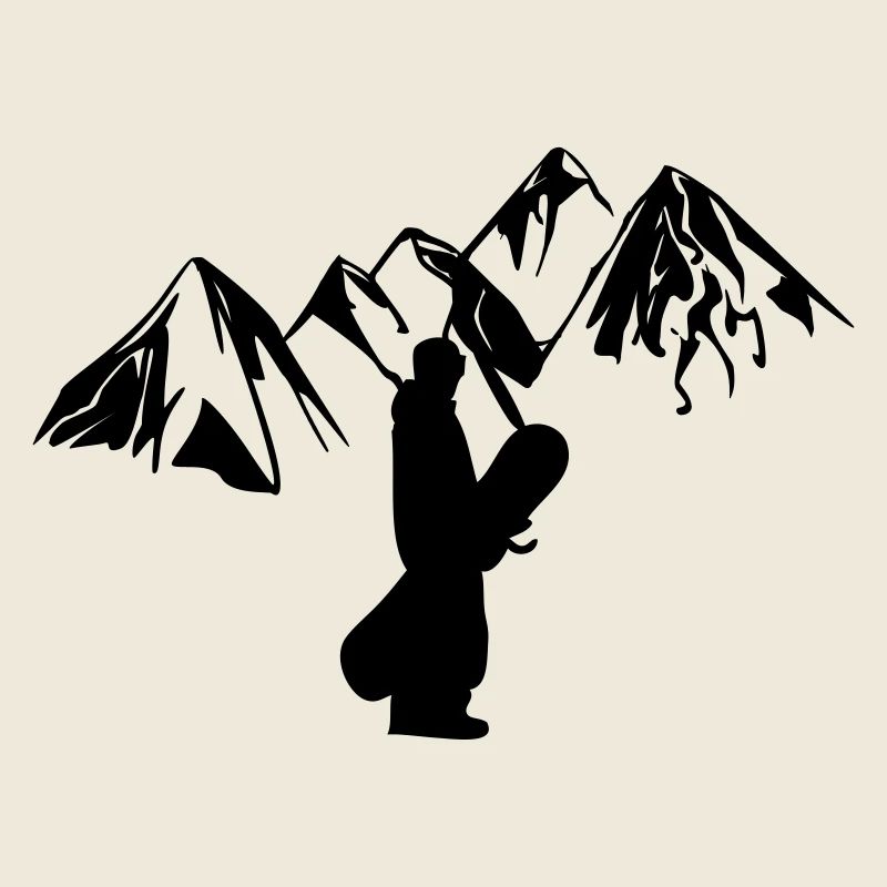 Snowboarder mit Bergen