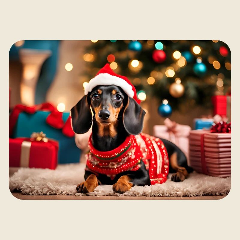 Teckel de Noël mignon