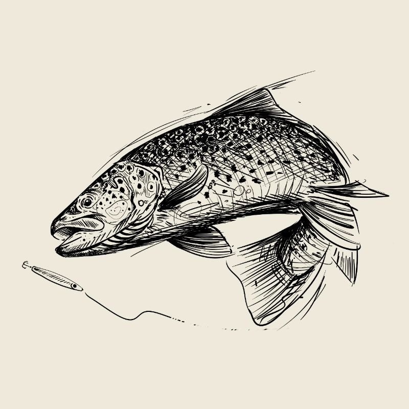 Fisch des Lebens! - Angeltshirt Meerforelle