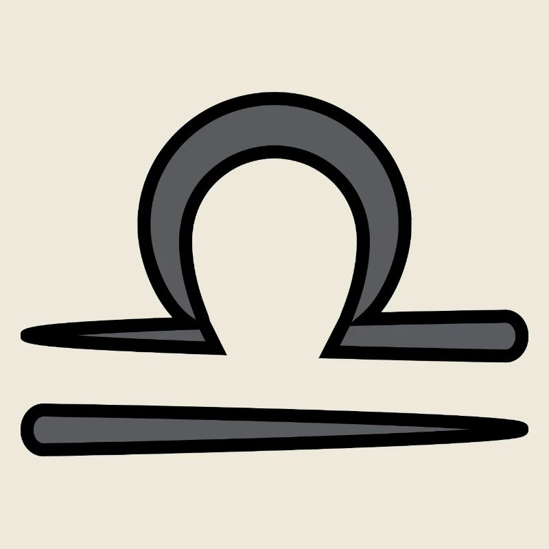 Waage Sternzeichen Symbol Schwarz & Grau