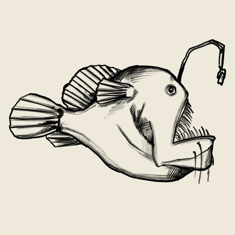 Deep Sea Frogfish Monster - Illustration