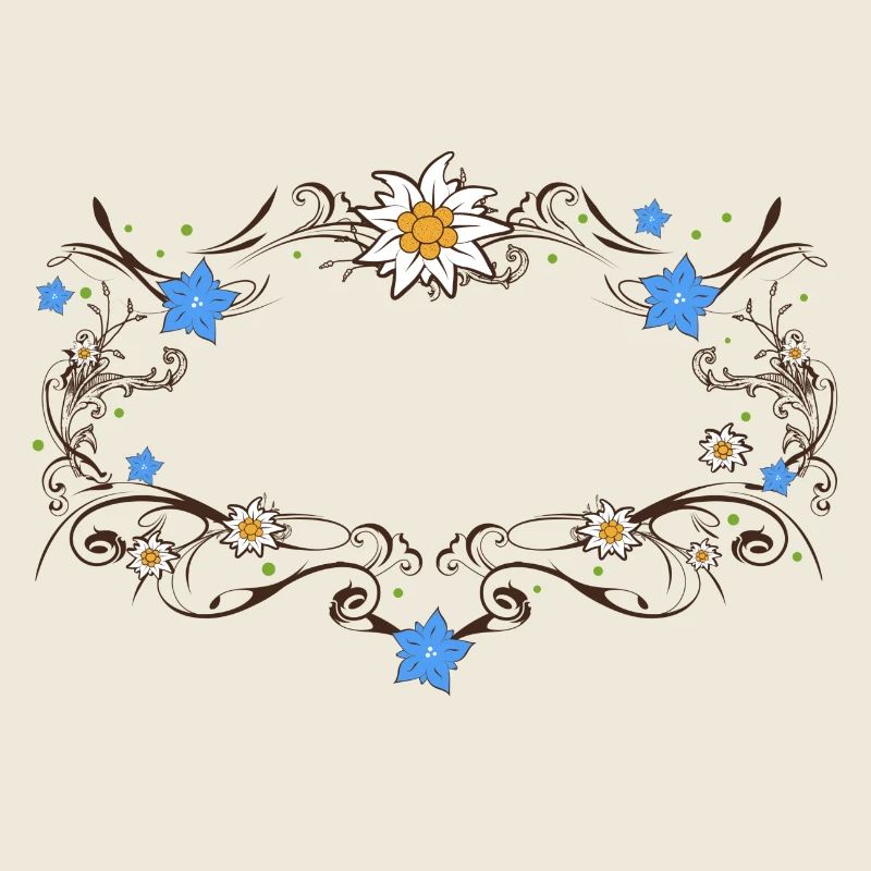 An Edelweiss and gentian frame