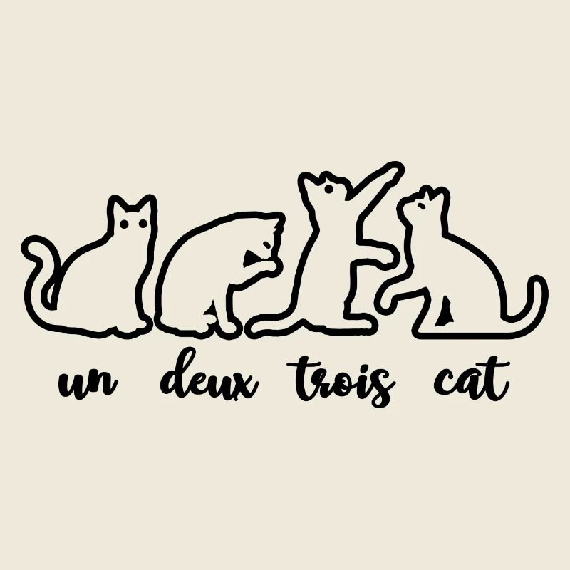 Un Deux Trois Cat Kitty Pet Lovers Gift
