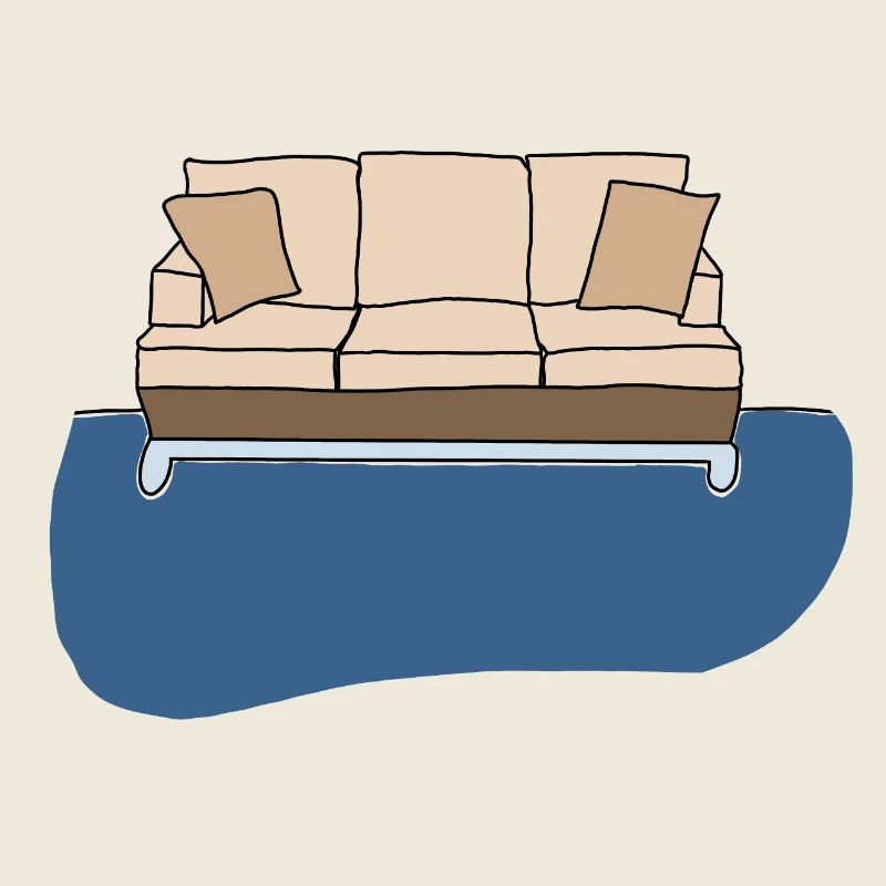 Sofa, colorful artwork