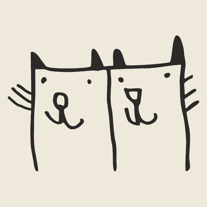 Playful cat illustration