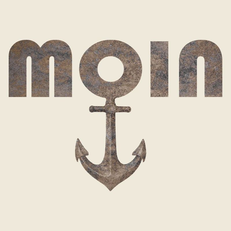 Moin mit Anker im rostigen Vintage Look