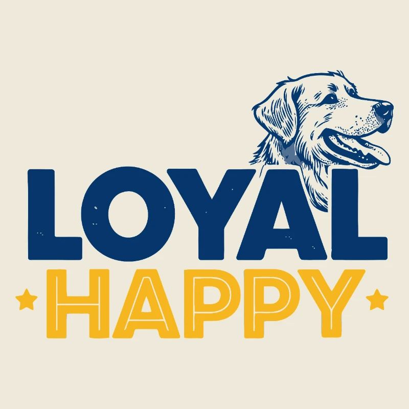 Happy Loyal Dog Animal Typography