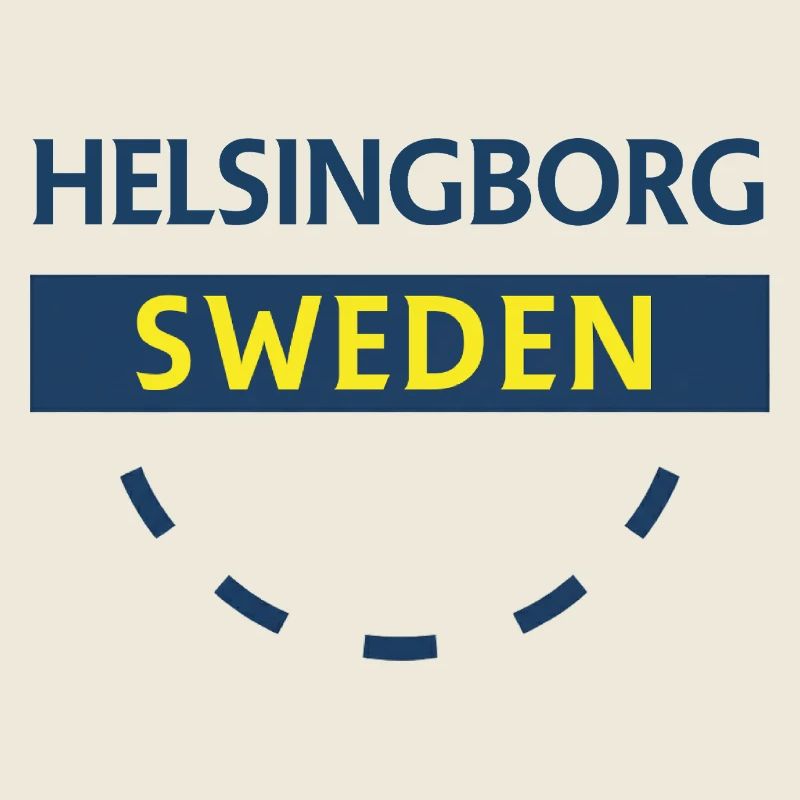 Panneau bleu et jaune de la ville d’Helsingborg