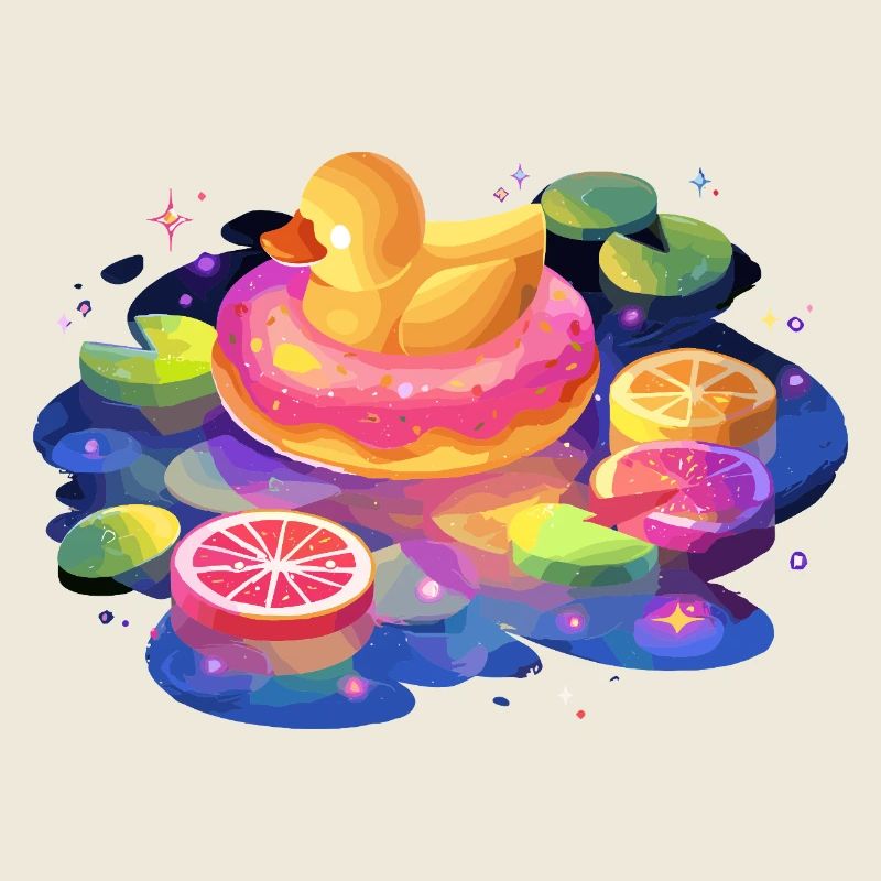 Fruchtiger Donut-Enten-Trip