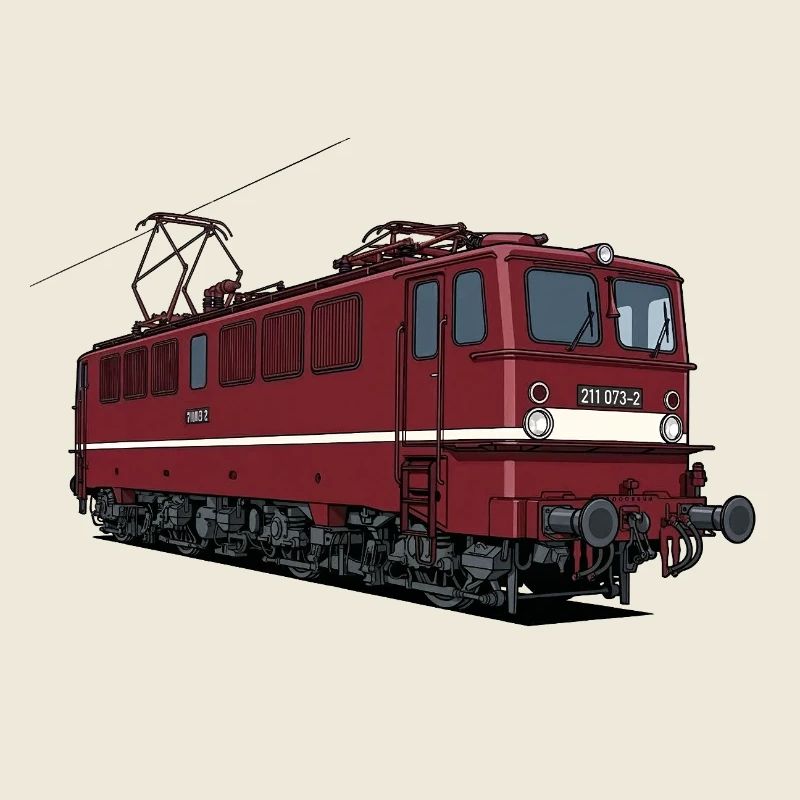 Rote Eisenbahn-Lokomotive BR 211