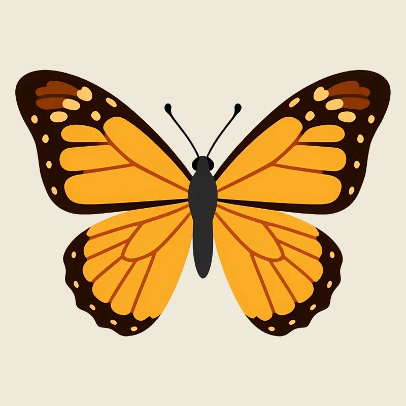 Orangene Monarchenflügel