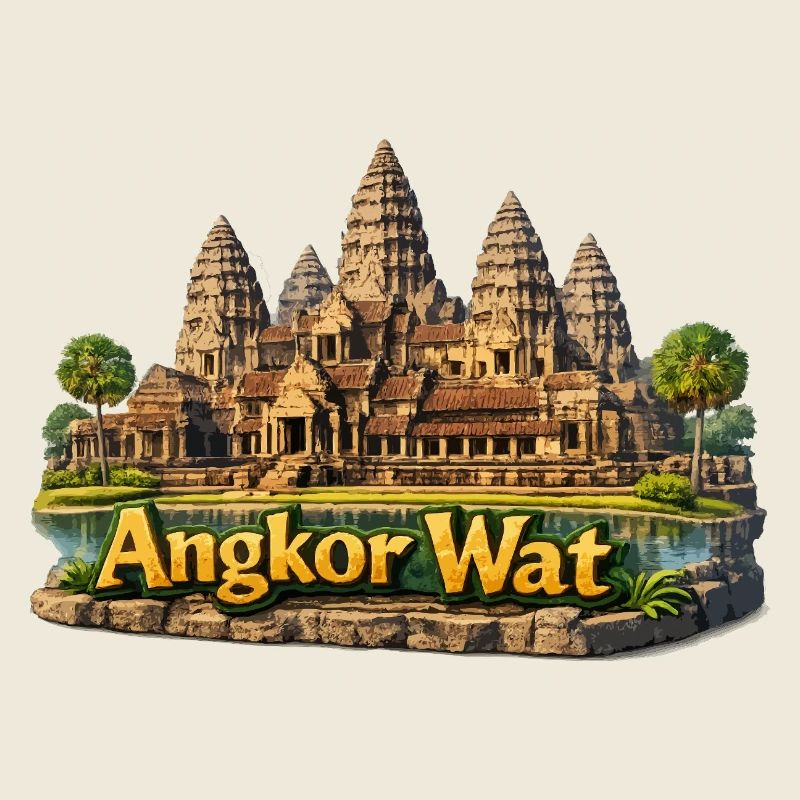 Angkor Wat: Tempelkomplex in Sandfarben