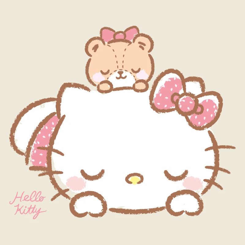 Hello Kitty With Teddy On Her Back