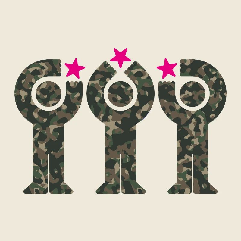 Camouflage Minis with Pink Stars