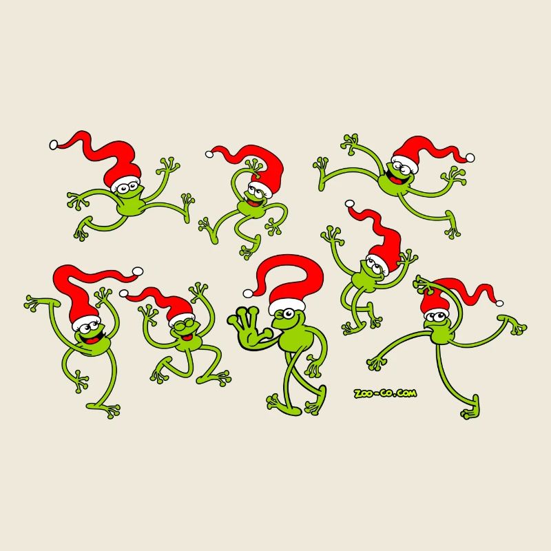Christmas Frogs, dancing, jumping and celebrating!
