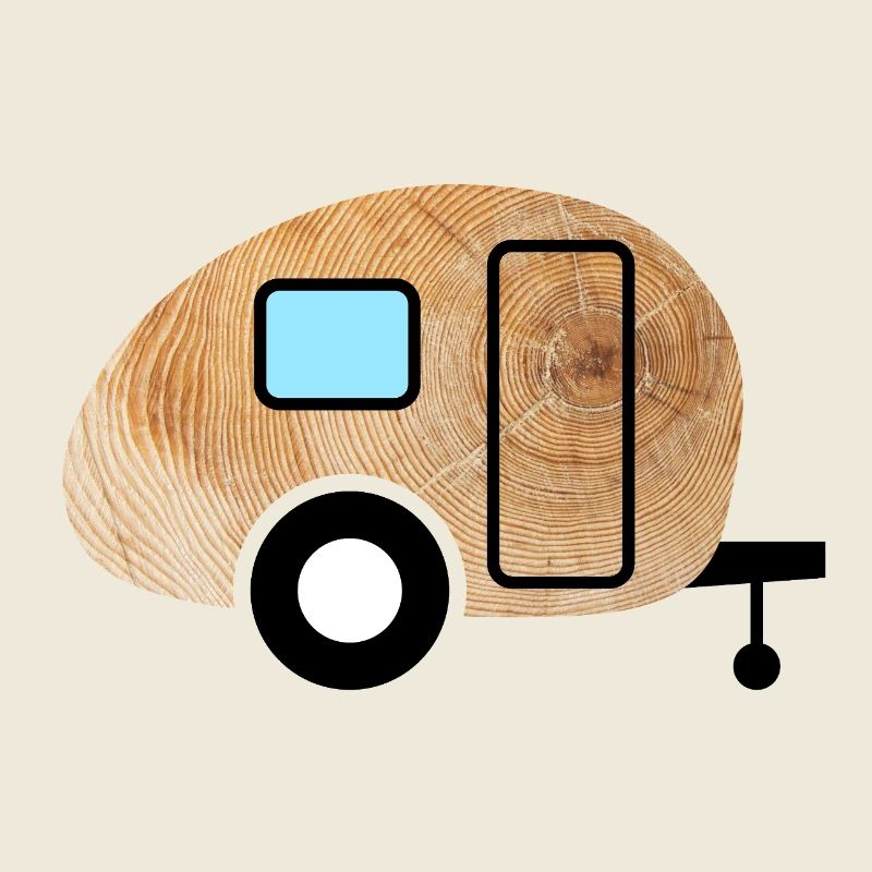 Caravan Wood Grain Retro Nature Caravan Fan