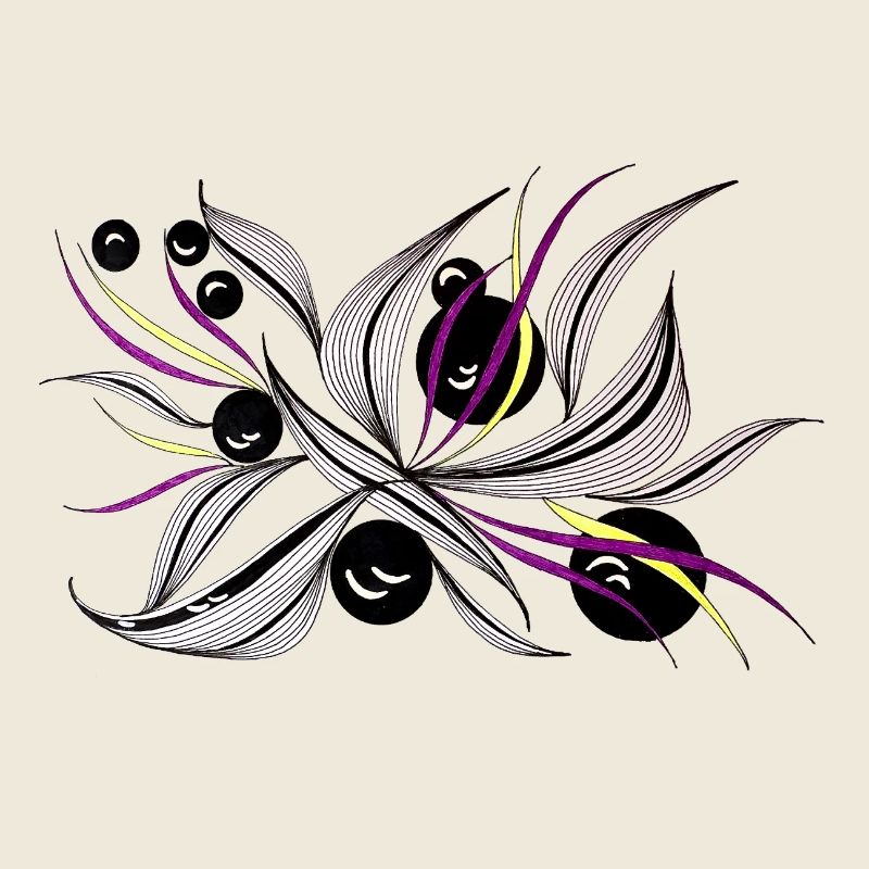 Schwarzweiß Blütenstrahl Muster