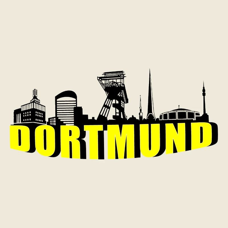 Dortmund Skyline in Schwarz Gelb 2