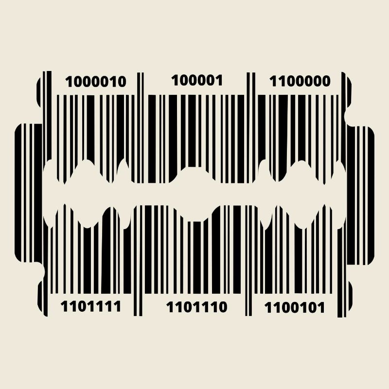 Rasierklinge mit geheim Code