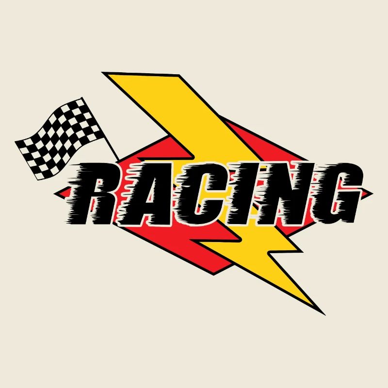 Racing Lightning Bolt & Flagge