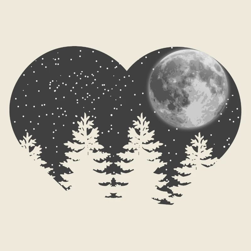 Moonlit Forest Night Scene Design