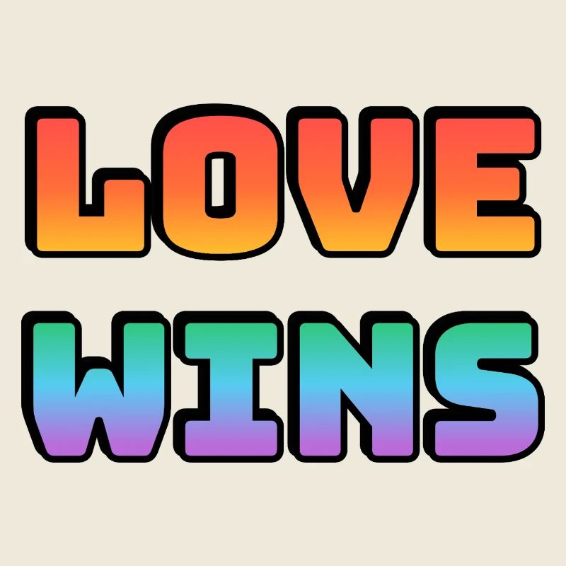 Love Wins Gradient Rainbow Letters