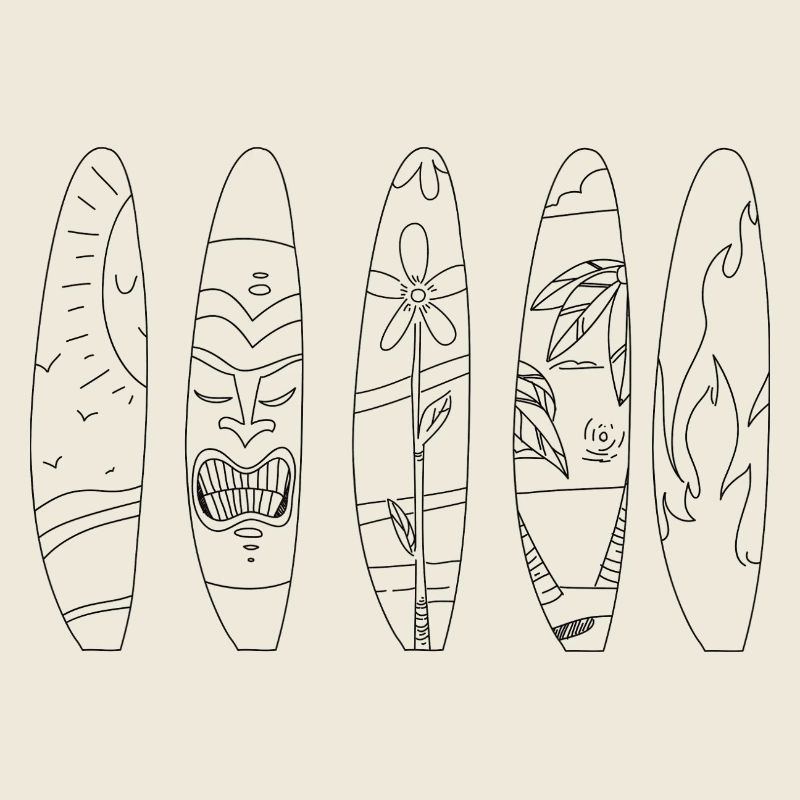 Aloha Retro Tiki Surfboards Collection