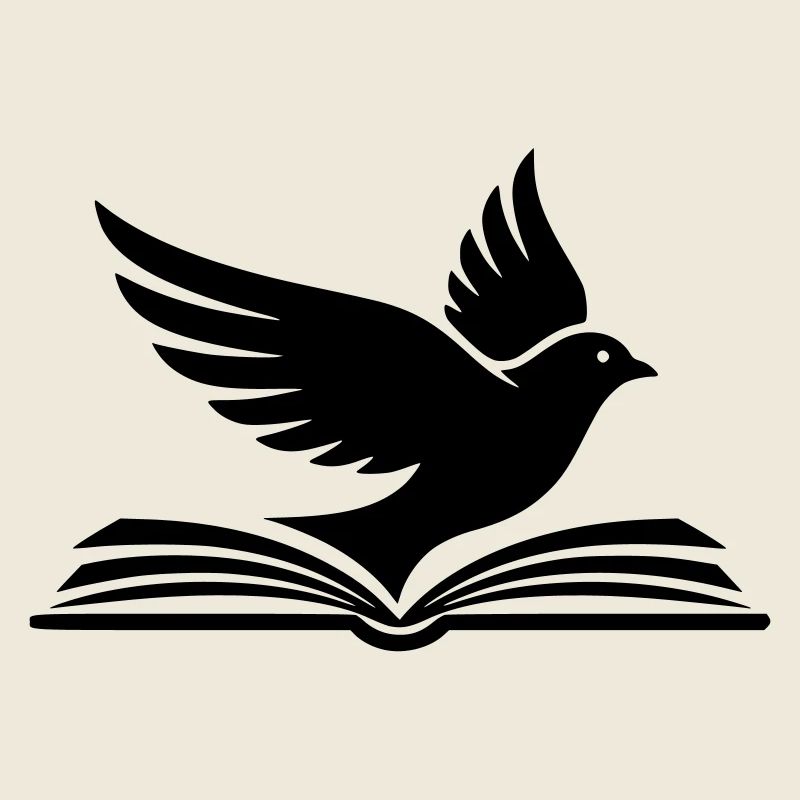  Buch Vogel Silhouette Schwarz