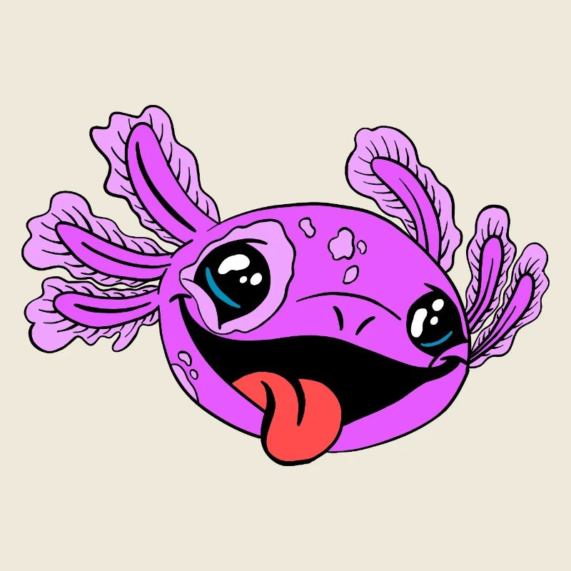 Axolotl coquin à la langue