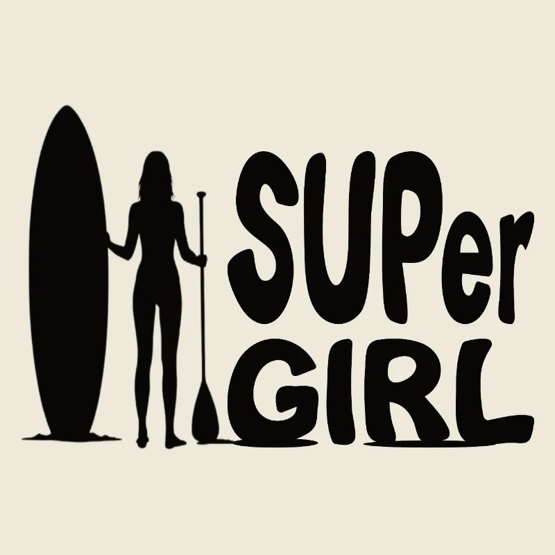 SUPer Girl mit Stand Up Paddle SUP Design 