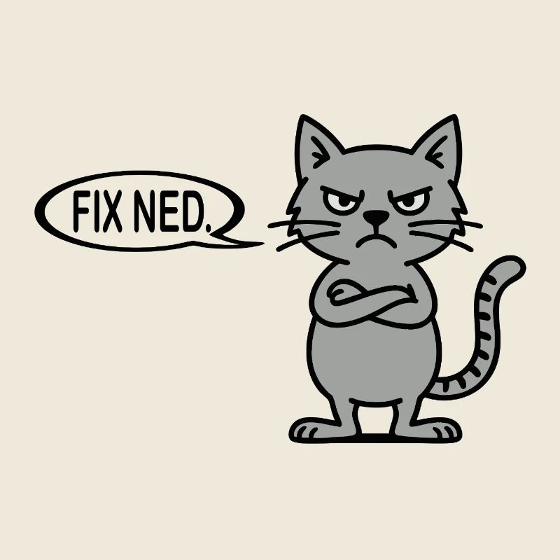 Wütende Katze mit Sprachblase - fix ned Dialekt