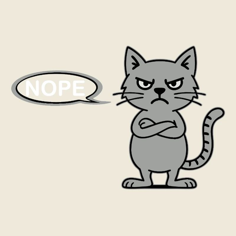 Skeptische Katze NOPE-Statement