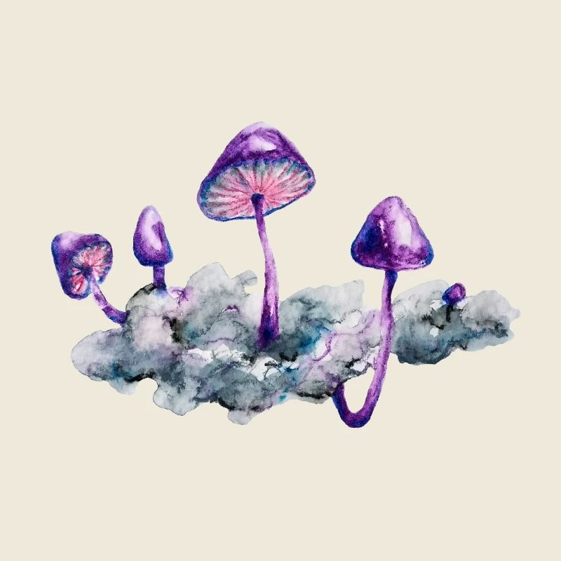 Nuage en forme de champignon violet