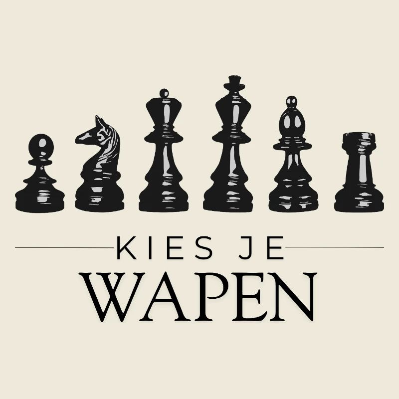 Chess pieces with text Choose your Weapon