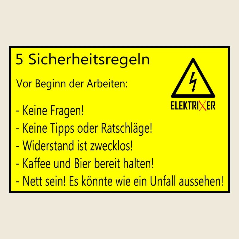 5 Sicherheitsregeln Elektriker lustig