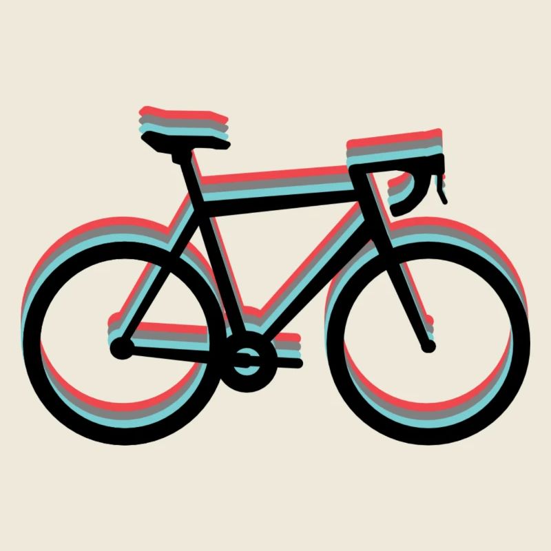 Vélo de course tricolore - rouge, noir, bleu (turquoise)