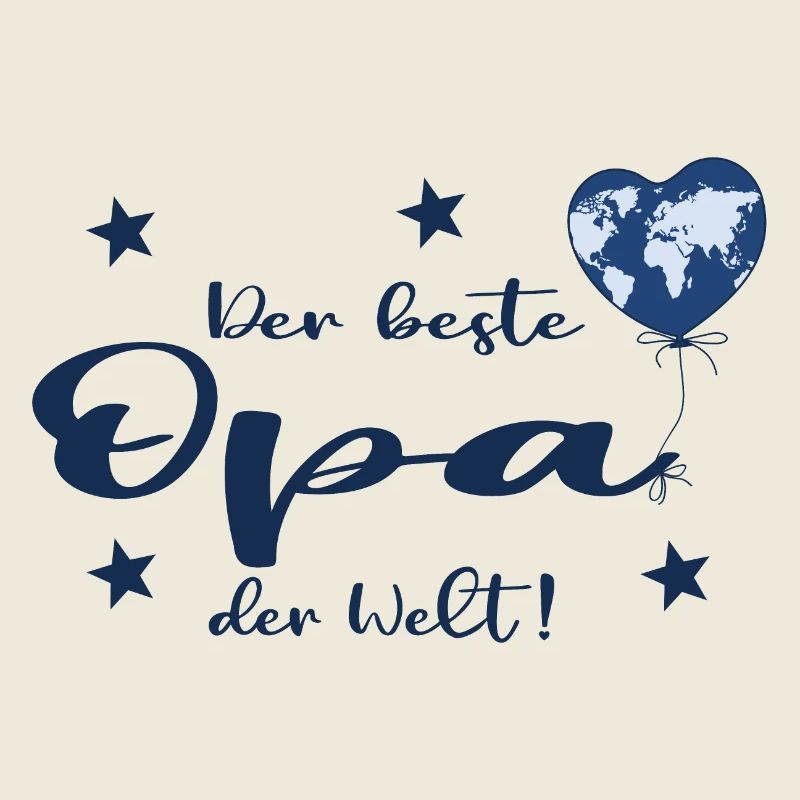Der beste Opa der Welt mit Herz und Weltkarte