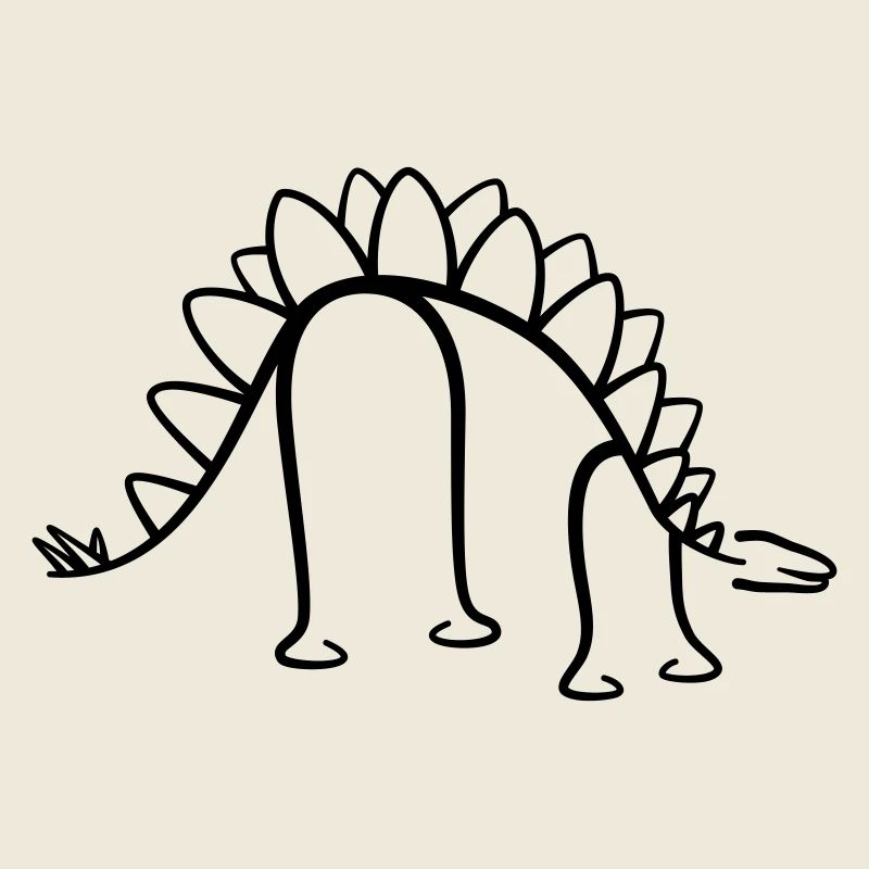 Dinosaure Stegosaurus Dino Line Graphique