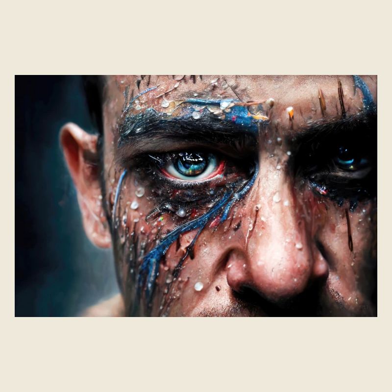 Disturbing man's face