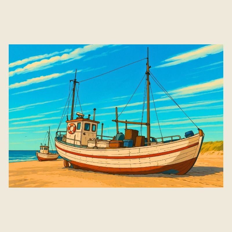 Kutter am Sletterstrand in Dänemark