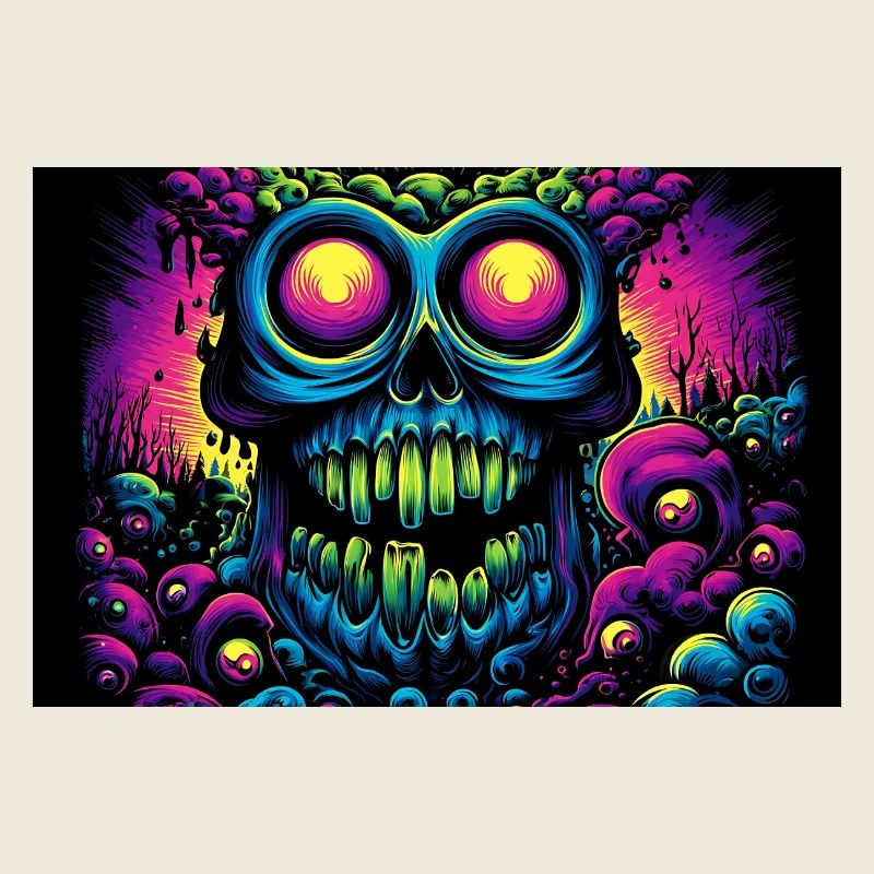 Glühender psychedelischer Schädel