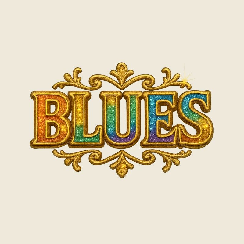 Blues with gold border and gradient