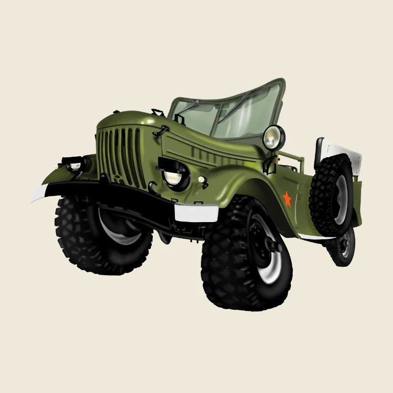 Impression de voiture tout-terrain vert olive
