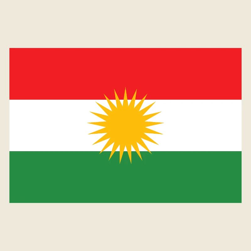 Kurdistan Flag Sun Star