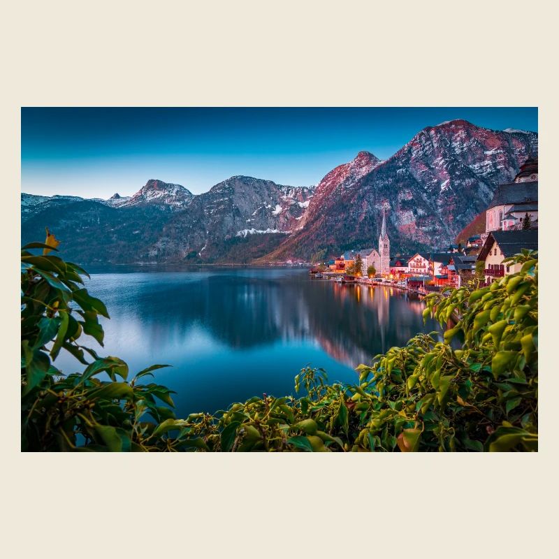 Hallstatt See und Bergdorf Landschaft