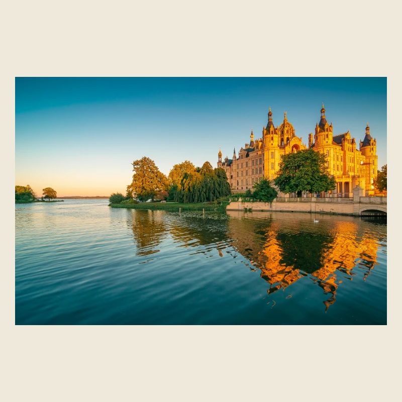 Castle in Schwerin at sunset