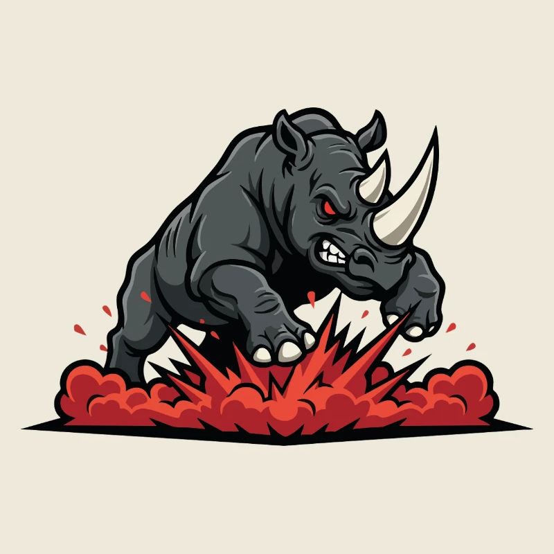 Rhinoceros Alpha Charge Rhino Power Maskottchen