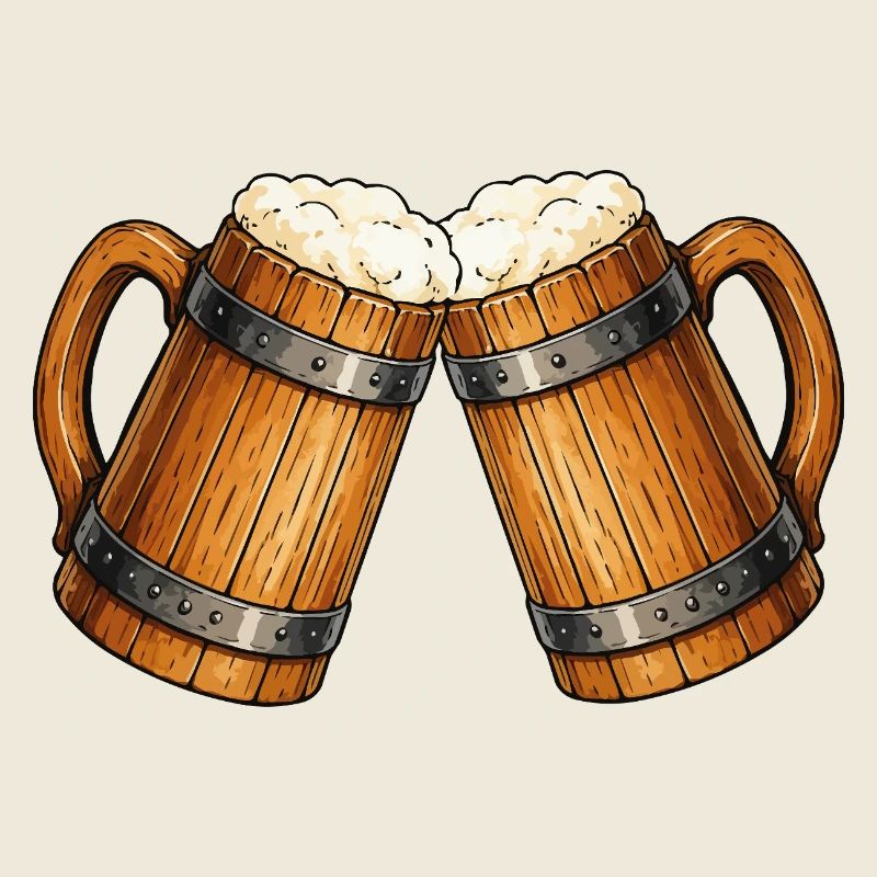 Prost! Zwei Bierkrüge Stoßen