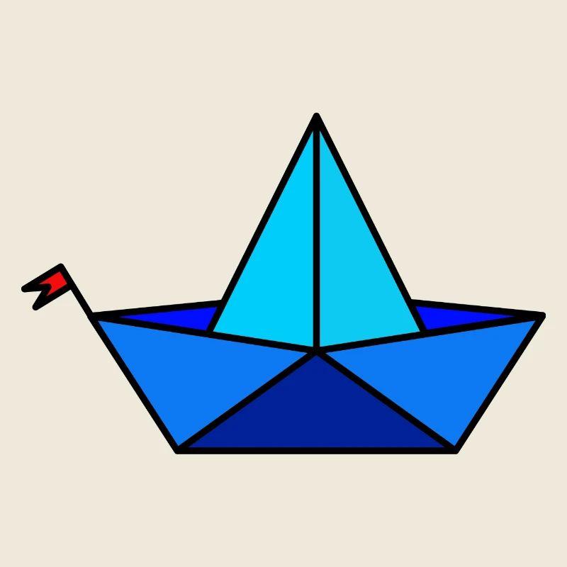 Papier Faltbötchen im Polygon Stil